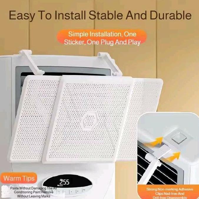 Cover Penahan Angin Indoor AC Stading Penghalang Hembusan AC Berdiri Talang AC Reflector Cover Angin
