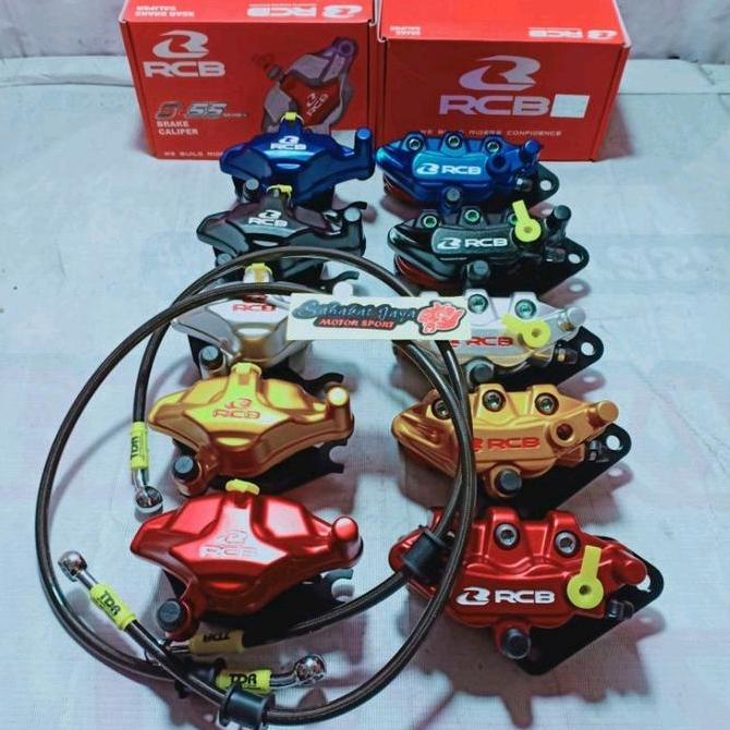 Paket RCB Kaliper Depan RCB Kaliper Belakang RCB Selang Rem Depan Belakang TDR Hitam Karbon Satria F