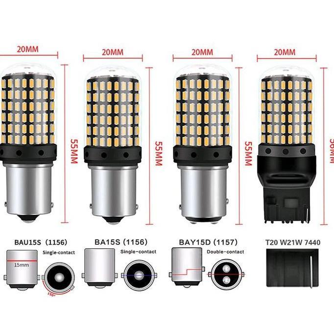 Lampu LED T20 7440 Lampu sein Mobil 144smd 3014