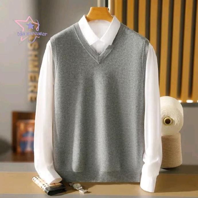 New Soft knit vest Sweater korean style Rompi rajut pria wanita pullover Atasan tanpa lengan Baju un
