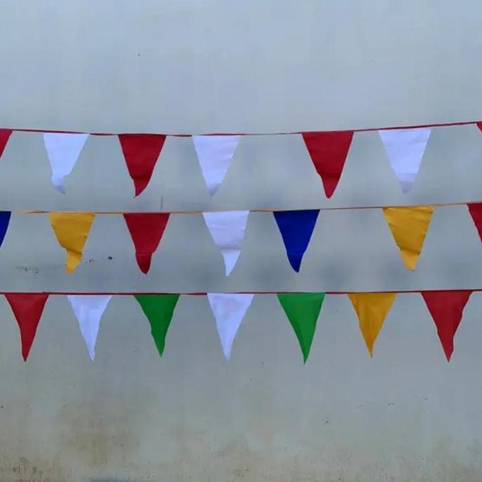 Ready (20PIS) BENDERA KARNAVAL RENTENG MERAH PUTIH KAIN 90 meteran