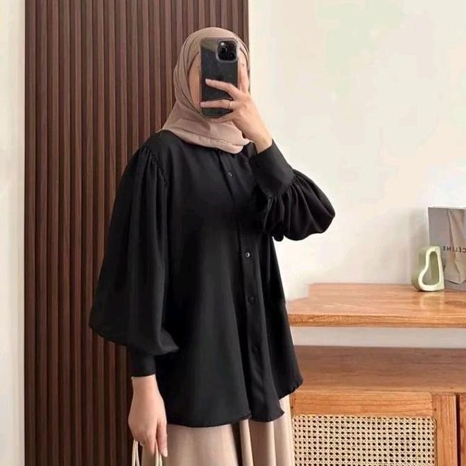 KEKINIAN Atasan Wanita Kemeja VENNA Blouse Lengan Balon Baju Muslim KEKINIAN