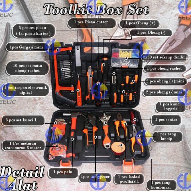 LORASTA EELIC TOS-E102 Tools set 102pcs alat pertukangan manual lengkap terdiri dari tang obenng ger