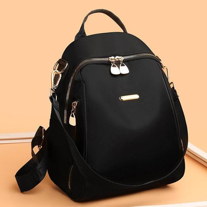 NANDINEKAYA - TAS RANSEL WANITA - JIMIUER 7166 ORIGINAL IMPORT WATERPROOF HITAM BLACK TAS HITAM