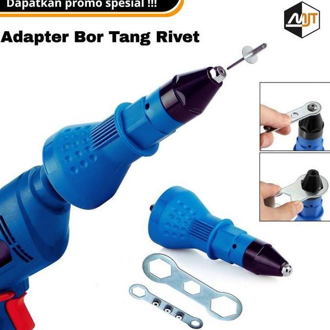 IYLBISC Tang Rivet Gun Elektrik Adaptor Mesin Bor Rivet Gun FREE PAKU RIVET