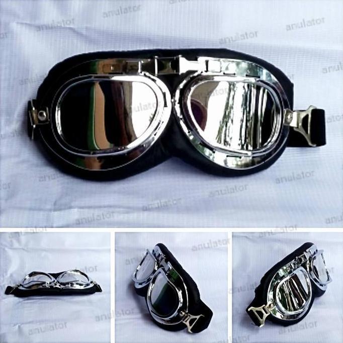 Goggle Kaca Mata Kaca Helm Cakil Hbc Pilot Retro Klasik Kacamata