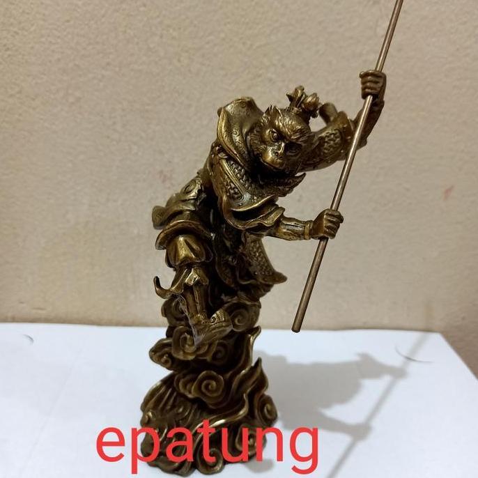 patung dewa rupang dewa kera sakti sun go kong t 23 cm kuningan