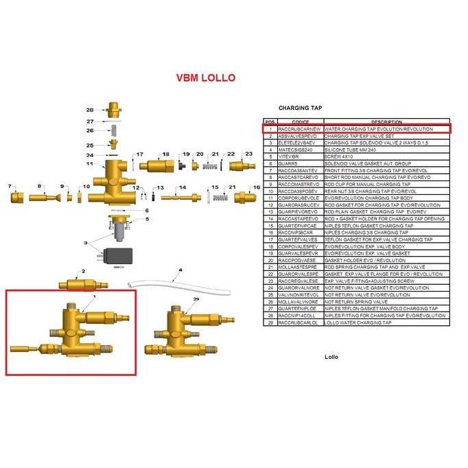 Ready VBM Espresso Complete Water Tap Assembly