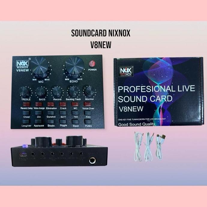 barkisanshop - nixnox v8new f999pro sound card  mixer bluetooth audio usb external soundcard live ph