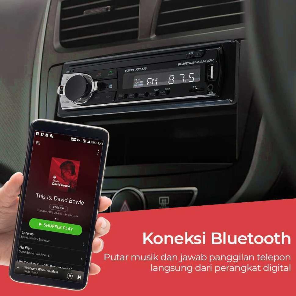 Taffware Tape Mobil avanza Bluetooth full bass Audio MP3 Player Hands Free - JSD-520