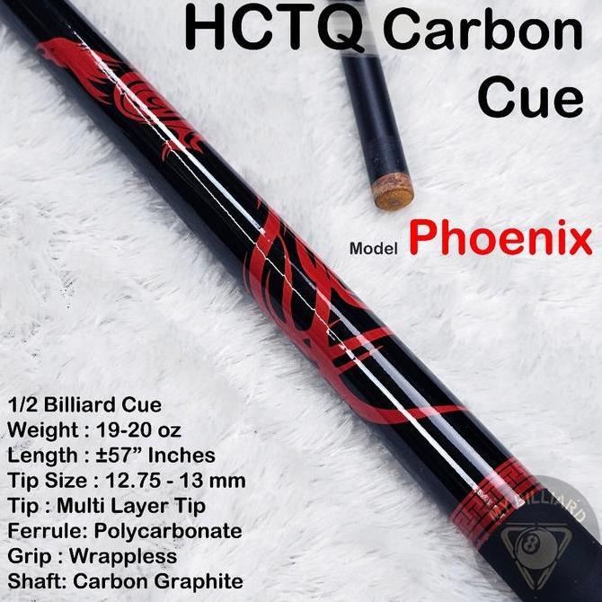 HCTQ Carbon Cue Phoenix Stick Billiard 13mm - Stik Billiar HCTQ Cue Karbon Graphite