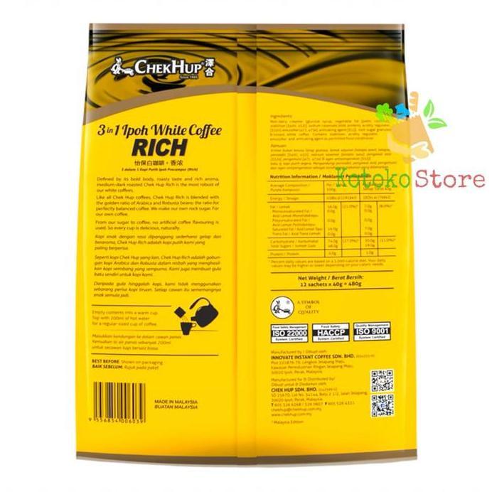 Chek Hup 3 in 1 Original Less Sweet Ipoh White Coffee / Chek Hup Coffee King / Chek Hup 2 in 1 Coffe