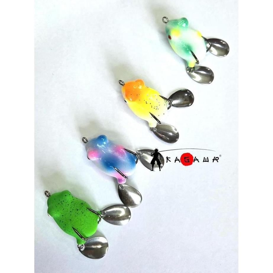 Umpan Kodok Soft Baitkaret Ikan Gabus Tomang Double Spinner Ukuran 4Gr 3,5Cm