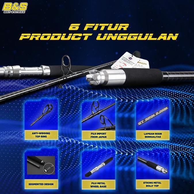 Joran pancing Lurekiller GT SPIN 2.3M joran jigging popping kuat ring fuji JP033