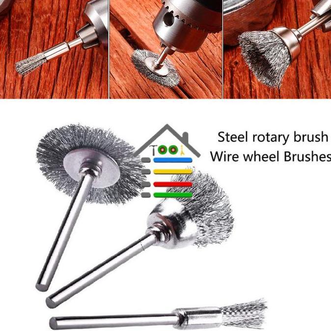 OVMIDEX MINI BRUSH WIRE GRINDER MATA BOR SIKAT KAWAT BAJA BESI SET 3IN1