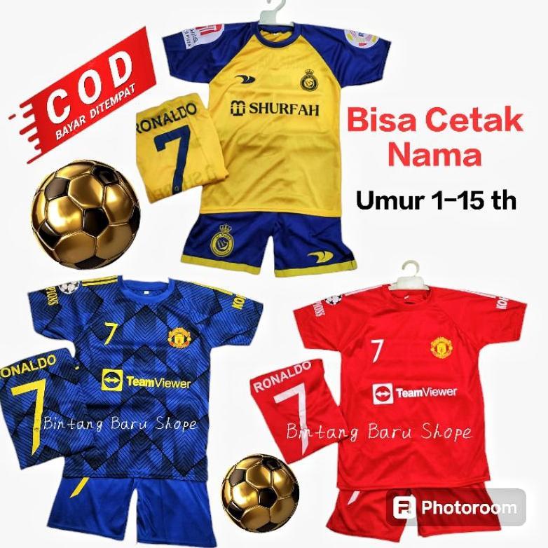 VELINACOLLECT SETELAN BAJU BOLA ANAK RON KUNING&RON MERAH,RON BIRU/JERSEI ANAK/OLAHRAGA/COD/TERLARIS