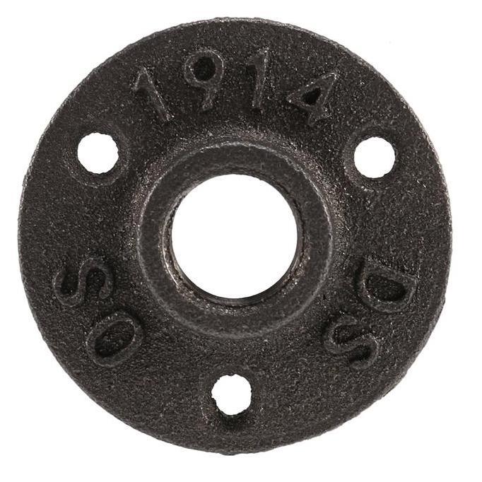 URB Floor Flange 1/2 3/4 Inch Bahan Besi Cor Flange Pipa Besi Flange Drat Dalam Industrial Anti Kara
