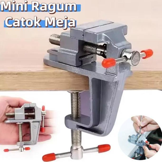 VIRYEOU Catok Meja Ragum Putar  / Table Clamp Vise / Penjepit Meja Table Vise / Mini Ragum Catok Mej
