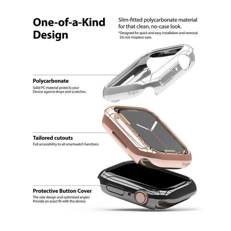 Ringke Casing Compatible For Apple Watch 9 / 8 / 7 41mm Slim Clear + Pink Bening Hardcase Anti Slip 