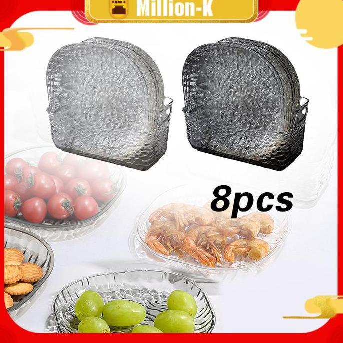 TENNIME 9Pcs/Set Piring Saji Akrilik / Piring Persegi / Piring Penyimpanan / Dish Plate PROTOK