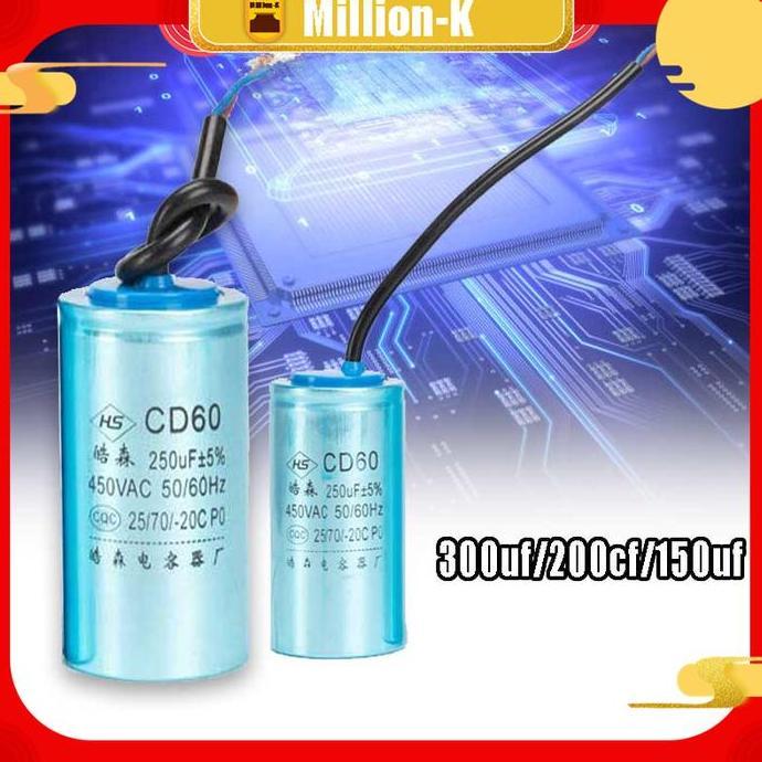 VIRYEOU Cd60 Kapasitor Motor Starting 450v 100uf / 200uf / 300uf PROTOK