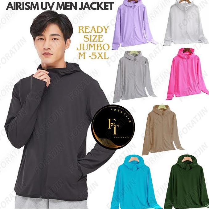 Foratjin- Jaket Mesh Hoodie UV Protection Jaket Olahraga Running gym Sepeda Men