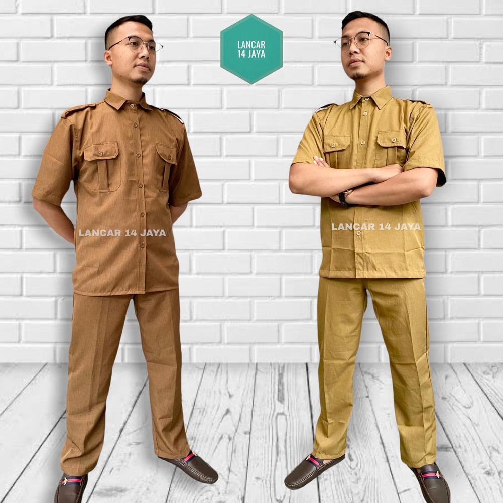 Mulus Seragam Pns Seragam Pemda Pria Khaki / Celana Pns Keki / Kemeja Pns Keki / Atasan Pemda / Cela