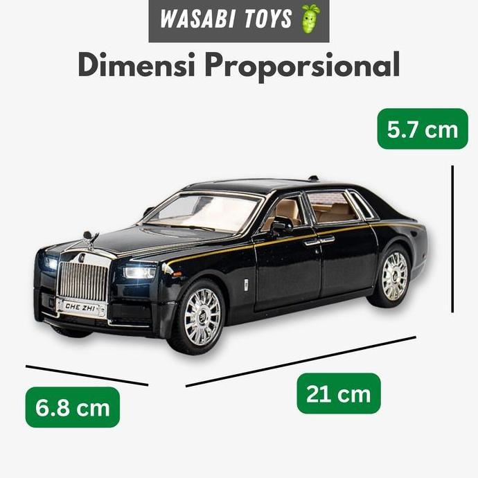 Xifa_nurabdilah - Diecast 1:24 Rolls Royce Phantom Miniatur Mobil (Dengan Lampu, Suara, Suspensi, Ak