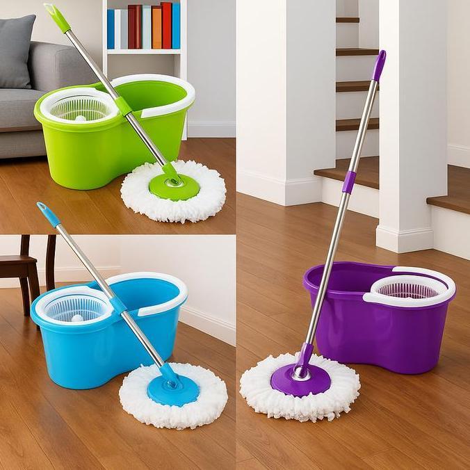 Alat Pel Lantai Putar Otomatis Super Bersih dan Ember Multifungsi /  Alat Pel Lantai Besar Spin Mop 