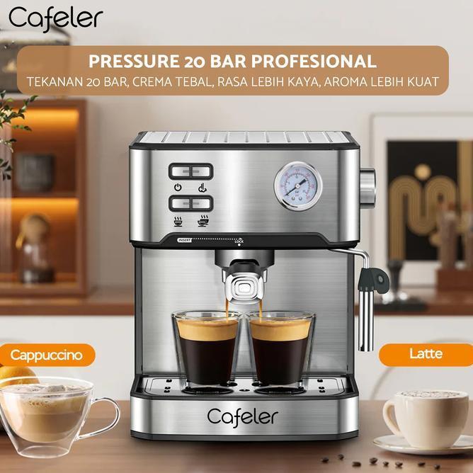 Cafeler Mesin Kopi Espresso Machine 51 Mm Porta Low Watt Coffee Maker Stainless Steel