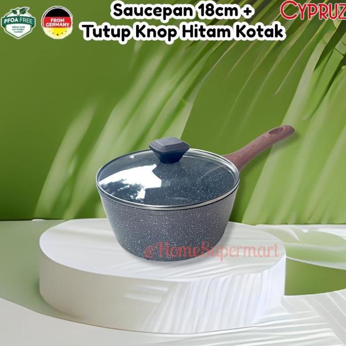 BEBAS ONGKIR - SaucePan 18cm Marble + Tutup Wok Pan 18cm Cypruz SN0212