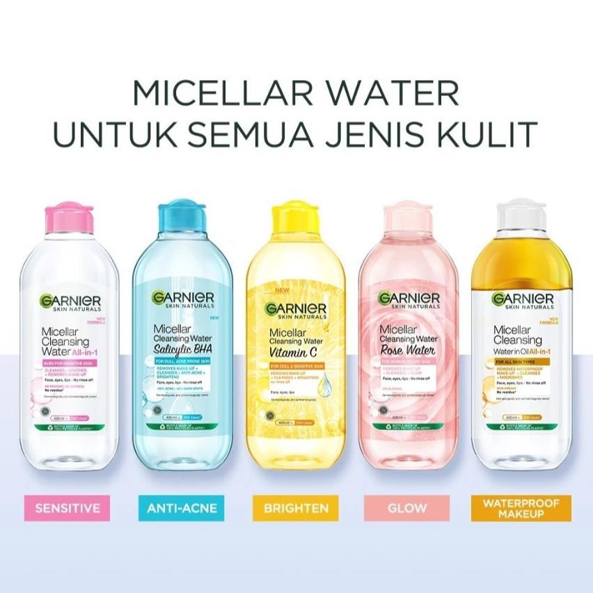 Promo [PAKET HEMAT ISI 2] GARNIER Micellar Water 400ml ALL VARIANT Skincare Cleansing - Pembersih Wa