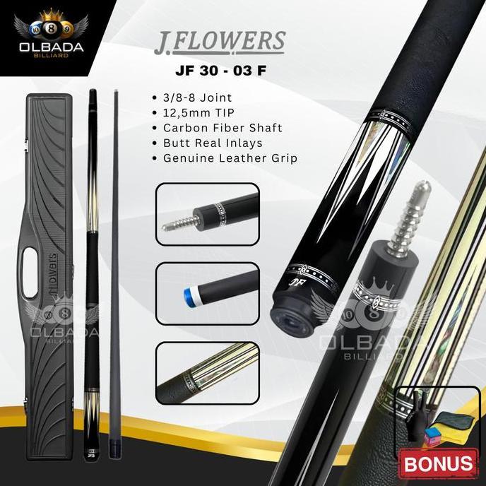 Stik Billiard JFlowers JF 30 - 03F / Carbon Ori / Low Deflection / Stik Karbon