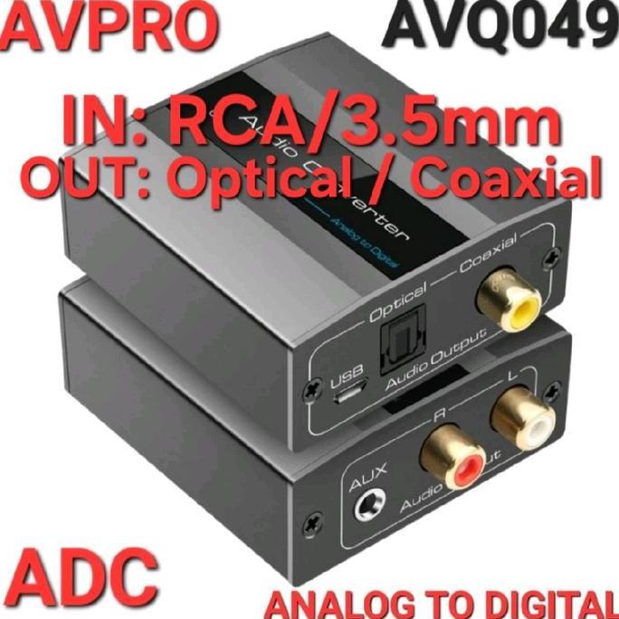 Avpro Avq049 Analog To Digital Audio Converter Adc 48Khz Rca & 3.5Mm