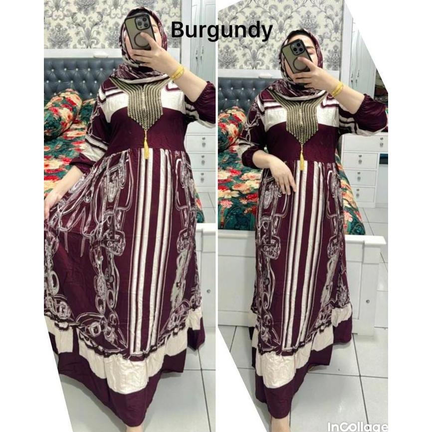 Baju Gamis Wanita Renda Laskiya Hijab Bahan Katun Rayon Adem & Ringan Standar & Jumbo