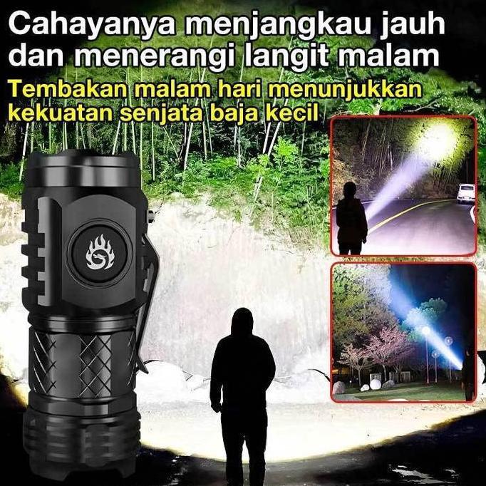 BARRIZALSHOP57 - SENTER MINI LED SUPER TERANG SENTER KECIL USB SUPER TERANG FLASHLIGHT SENTER JARAK 
