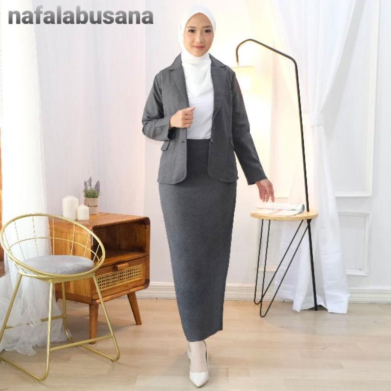Best Seller Setelan Jas Blazer  Dan Rok Span Panjang Kerja Wanita Setelan Blazer Dan Rok Kantor Wani