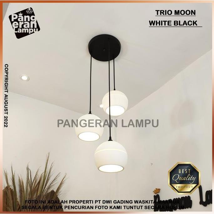 NEW Lampu Gantung / Lampu Hias/ lampu Void 1 Set MOON isi 3 White