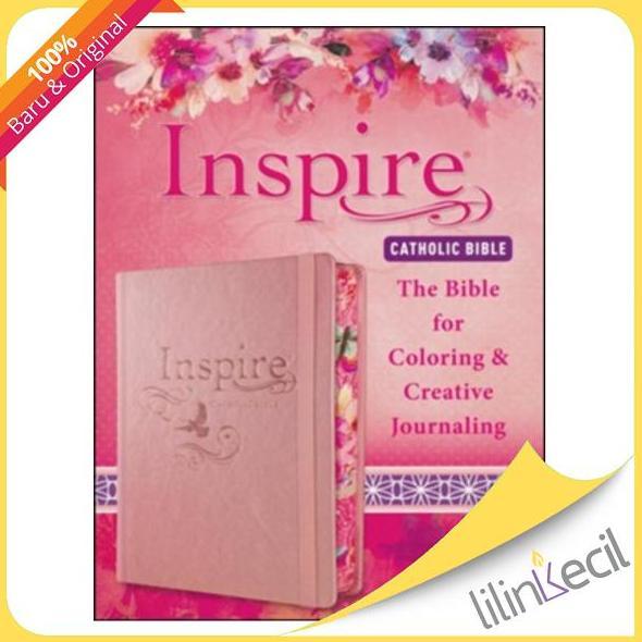 Buku NLT Inspire Catholic Coloring/Journaling Bible, hardcover, Rose