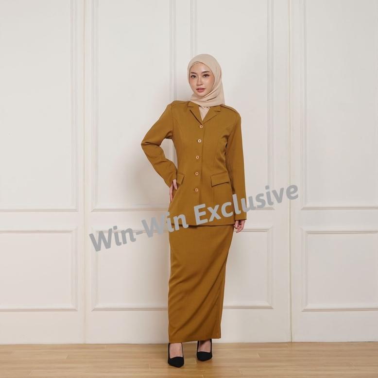 Diskon Win Win - Set Blazer Kerja Kantor Pns Wanita Warna Pemda Khaki