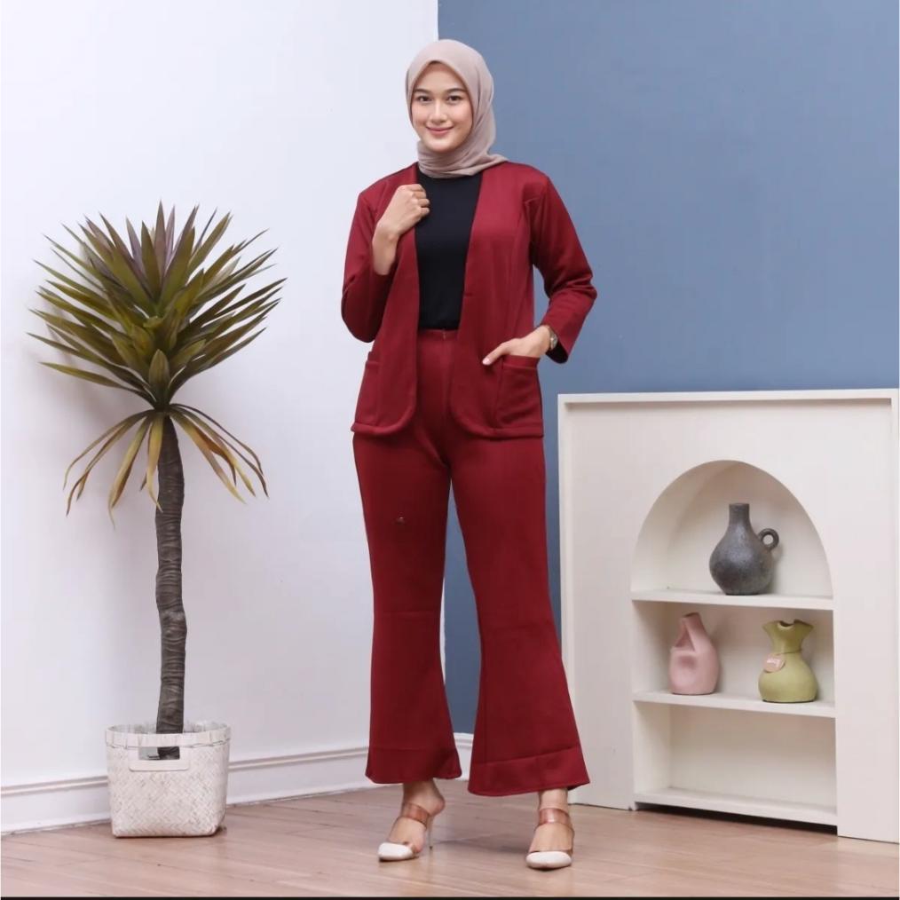 Best Seller One Set Blazer Scuba / Setelan Blazer Cutbray / Setelan Wanita