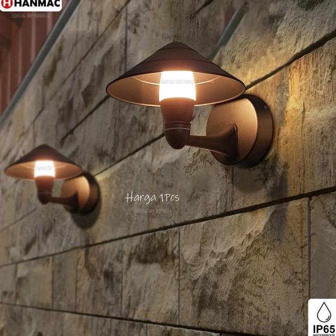 Lampu dinding led 10watt model topi outdoor taman minimalis waterproof