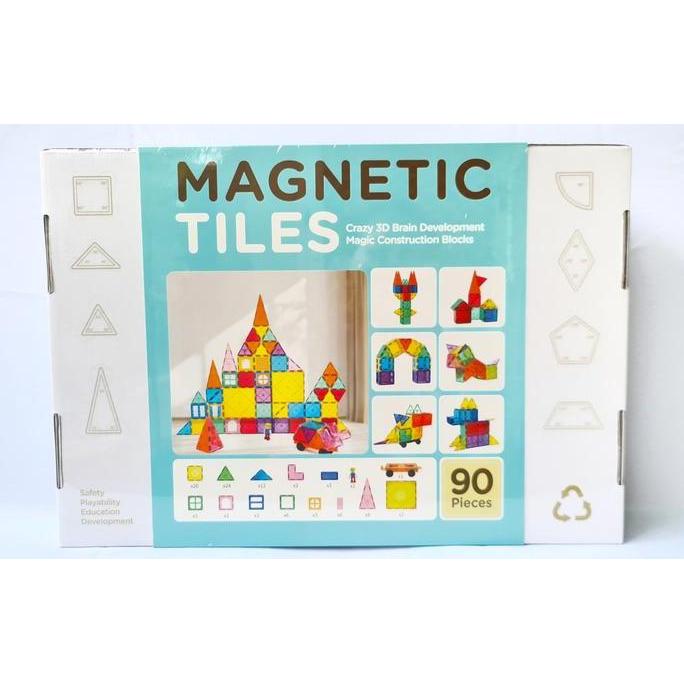 Magnetic tiles 90 pcs - KEBO - Mainan Edukasi - STEAM toys