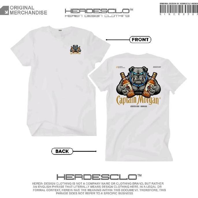 Kaos Distro Herdesclo Dog Captain Morgan Pria Original T-Shirt