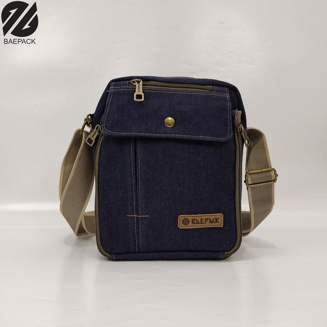 Tas Selempang Kanvas Pria Xavier Navy Original Baepack / Tas Bahu Selempang Canvas Premium Aesthetik