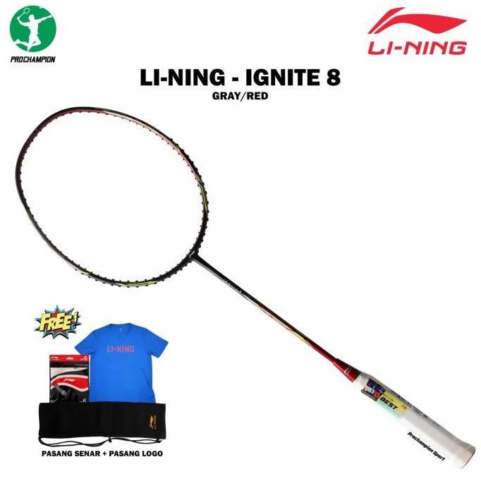 Raket Badminton Lining Ignite 8 Grey Red