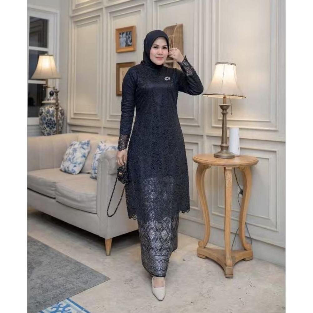 Free Ongkir Ready Setelan Kebaya Brukat Dan Songket Lilit//Setelan Kebaya Tunik Brukat Bawahan Songk