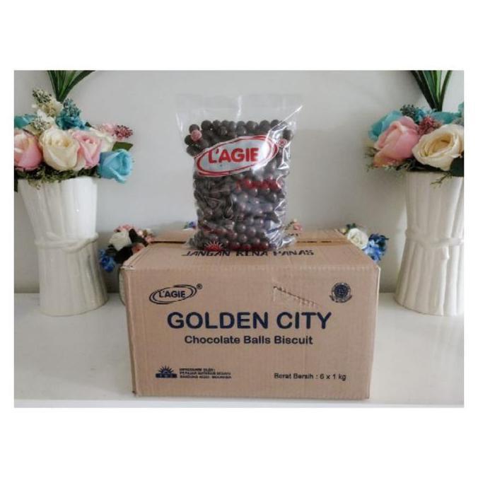 .Kartonan Coklat Lagie Golden City Chocoball