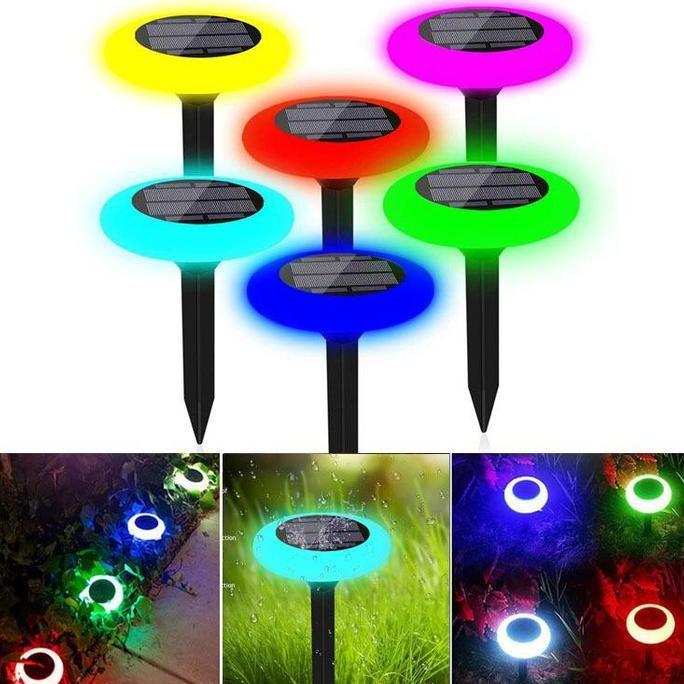lampu taman solar warna merah biru hijau kuning tenaga solar cell