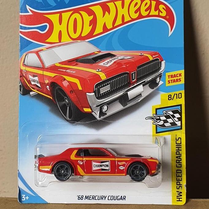 Original Hotwheels 68 Mercury Cougar Champion Red